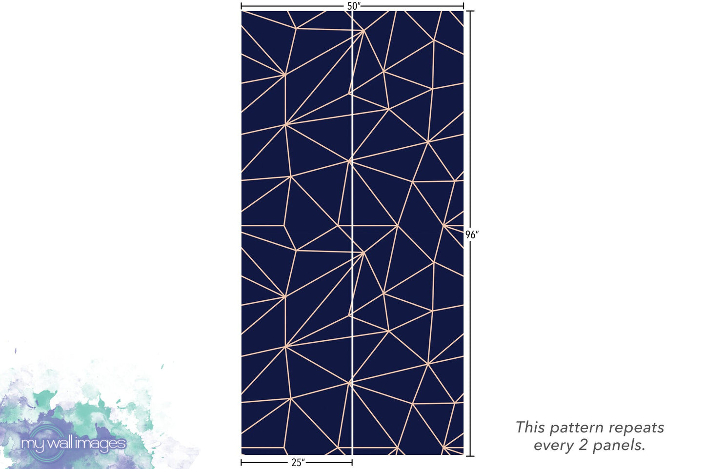 Modern Geometric Lines Navy Wallpaper MW1386