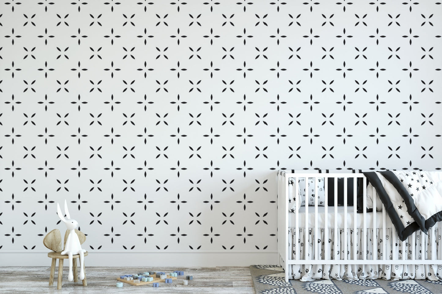 Delicate Geometric Pattern on White Wallpaper MW1387