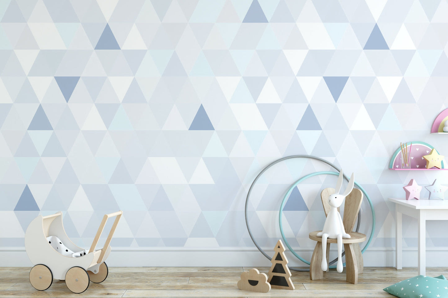 Shades of Blue Triangles Wallpaper MW1253