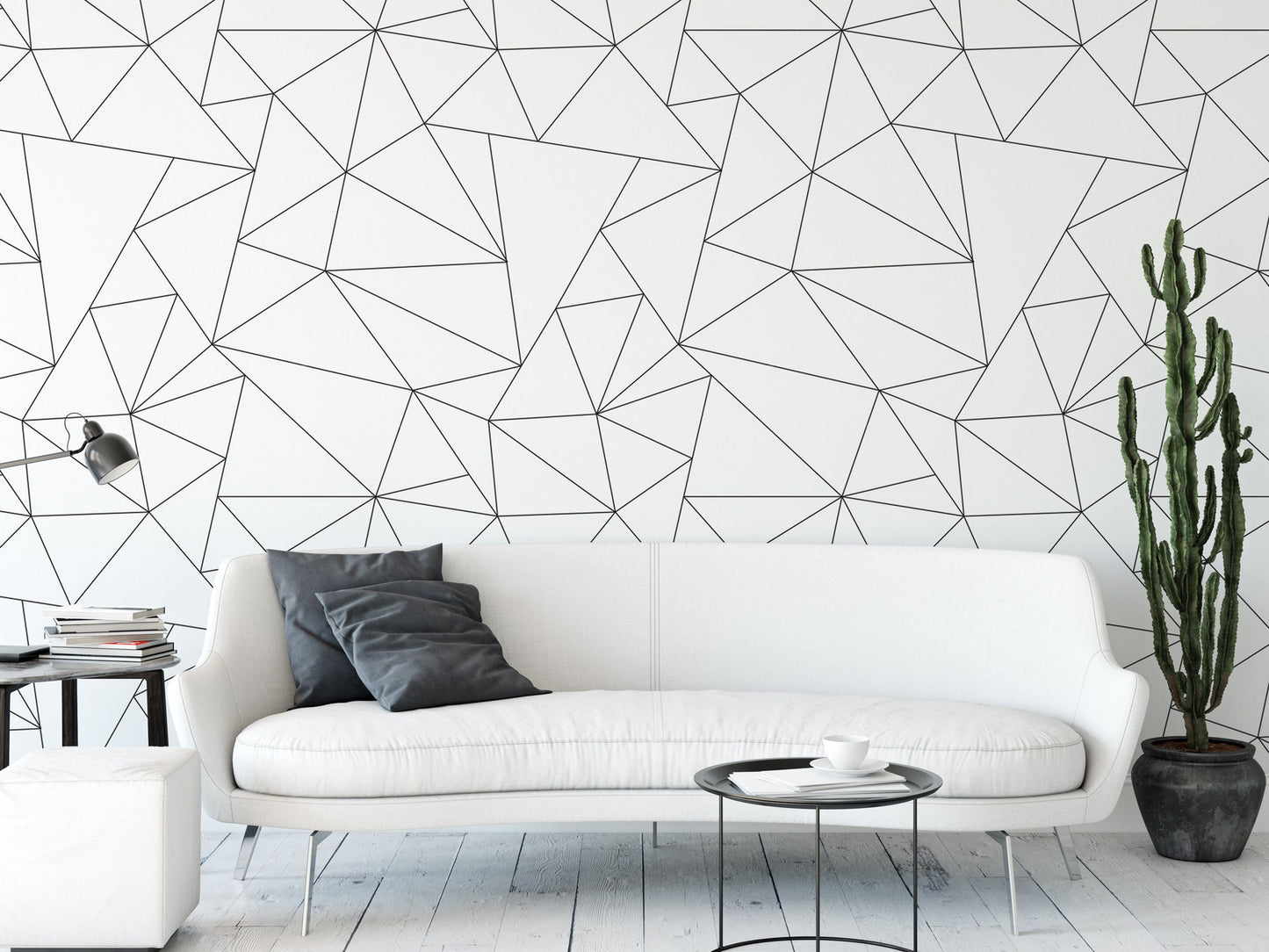 Black and White Triangle Abstract Wallpaper MW1414