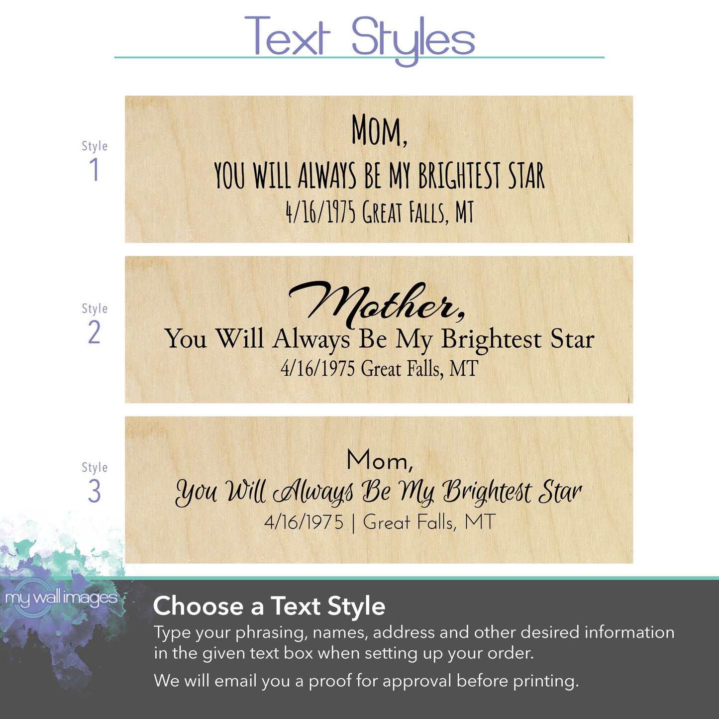 Mother's Gift Custom Star Map Wood Print MWW0003