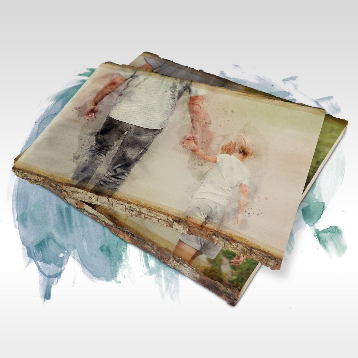 Watercolor Portrait, Custom Photo On Wood MWW0014