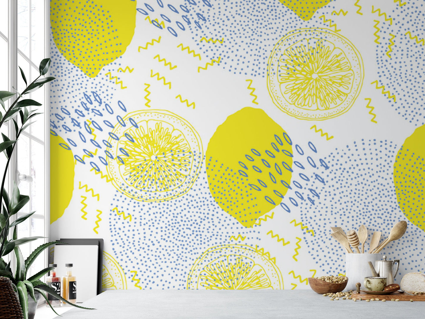 Trendy Lemons Fruit Wallpaper MW1359