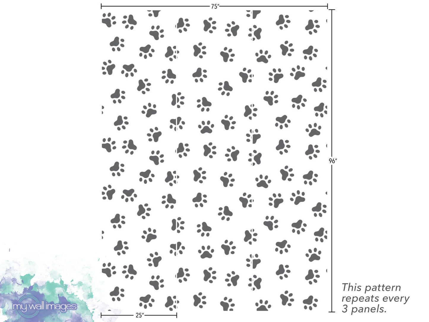 Black Paw Prints, Puppy, Dog Wallpaper MW1410