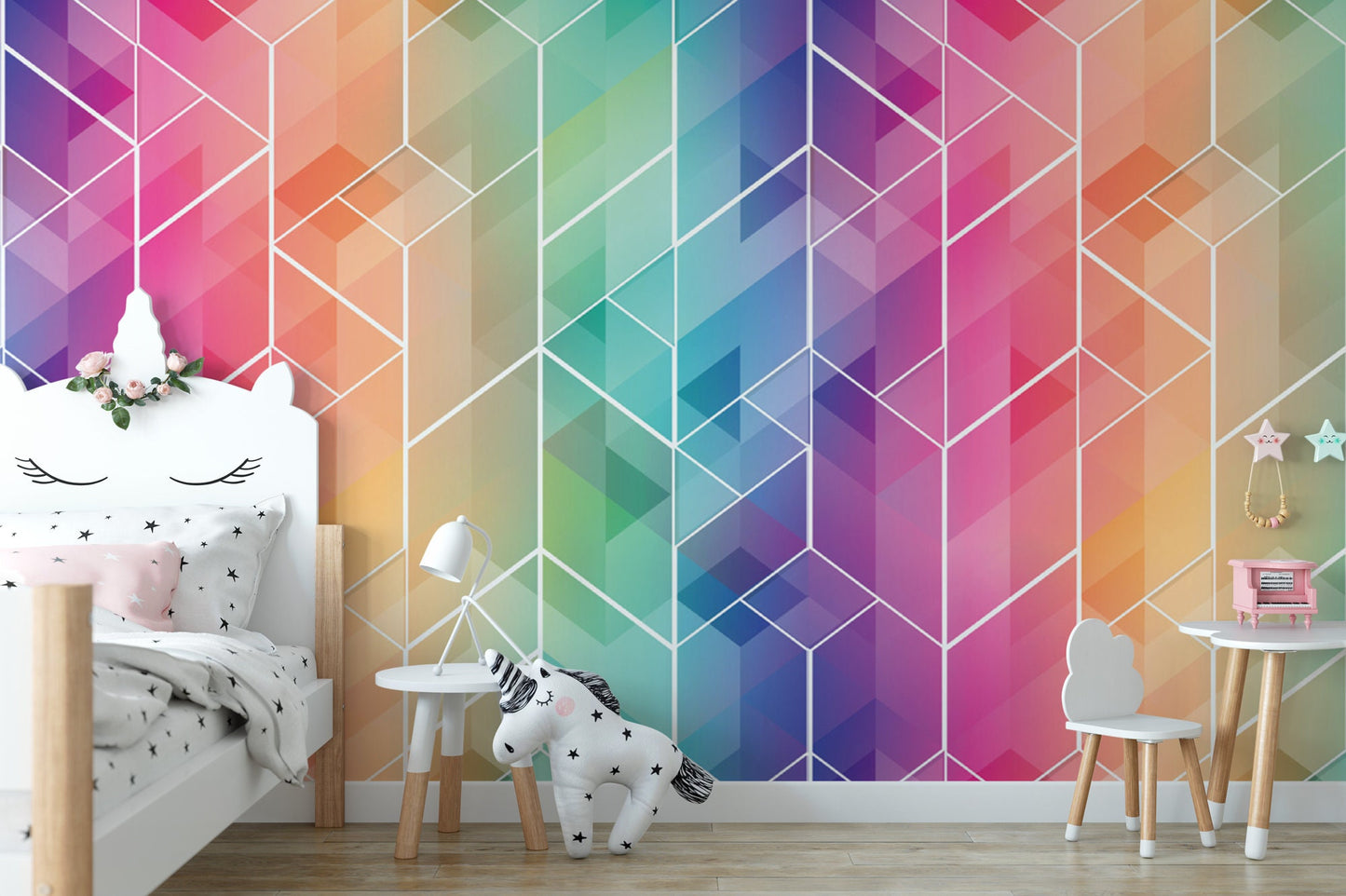 Rainbow Color Mosaic Wallpaper MW1417