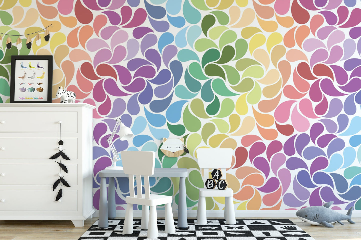 Rainbow Petals Wallpaper MW1444