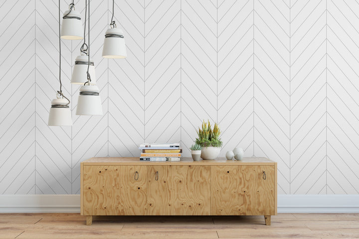 Herringbone Line Art Wallpaper MW1207