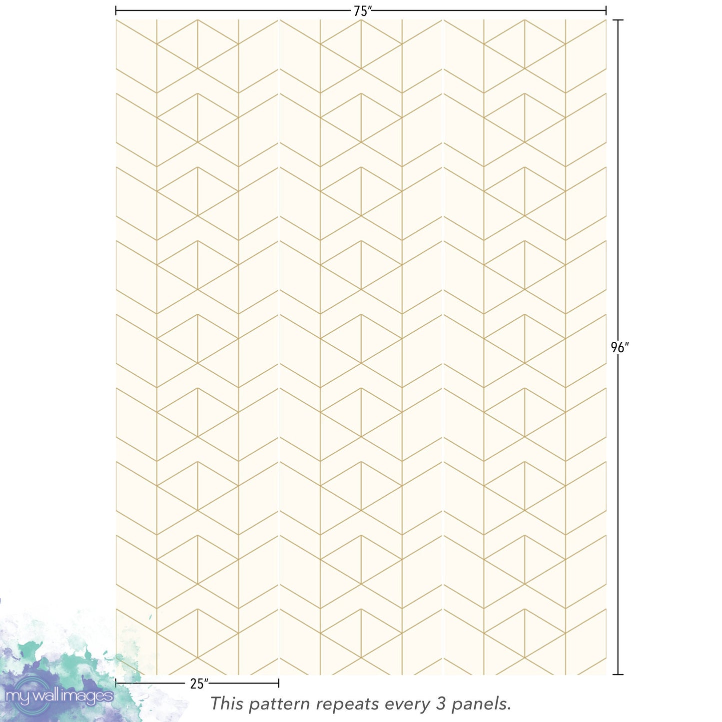 Gold Geometric Lines Wallpaper MW1214