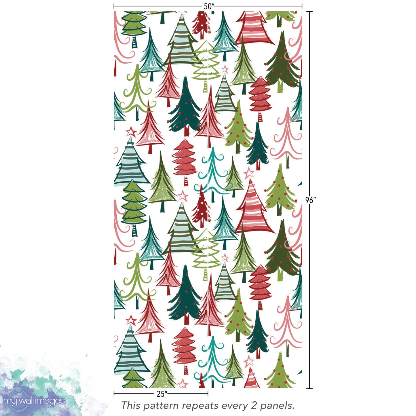 Whimsical Christmas Trees Wallpaper MW1651