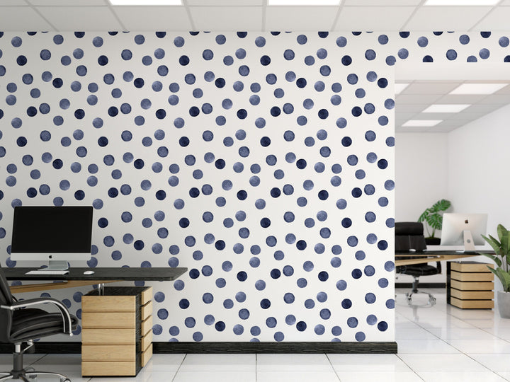 Dark Watercolor Dots, Black Gray White Wallpaper MW1594