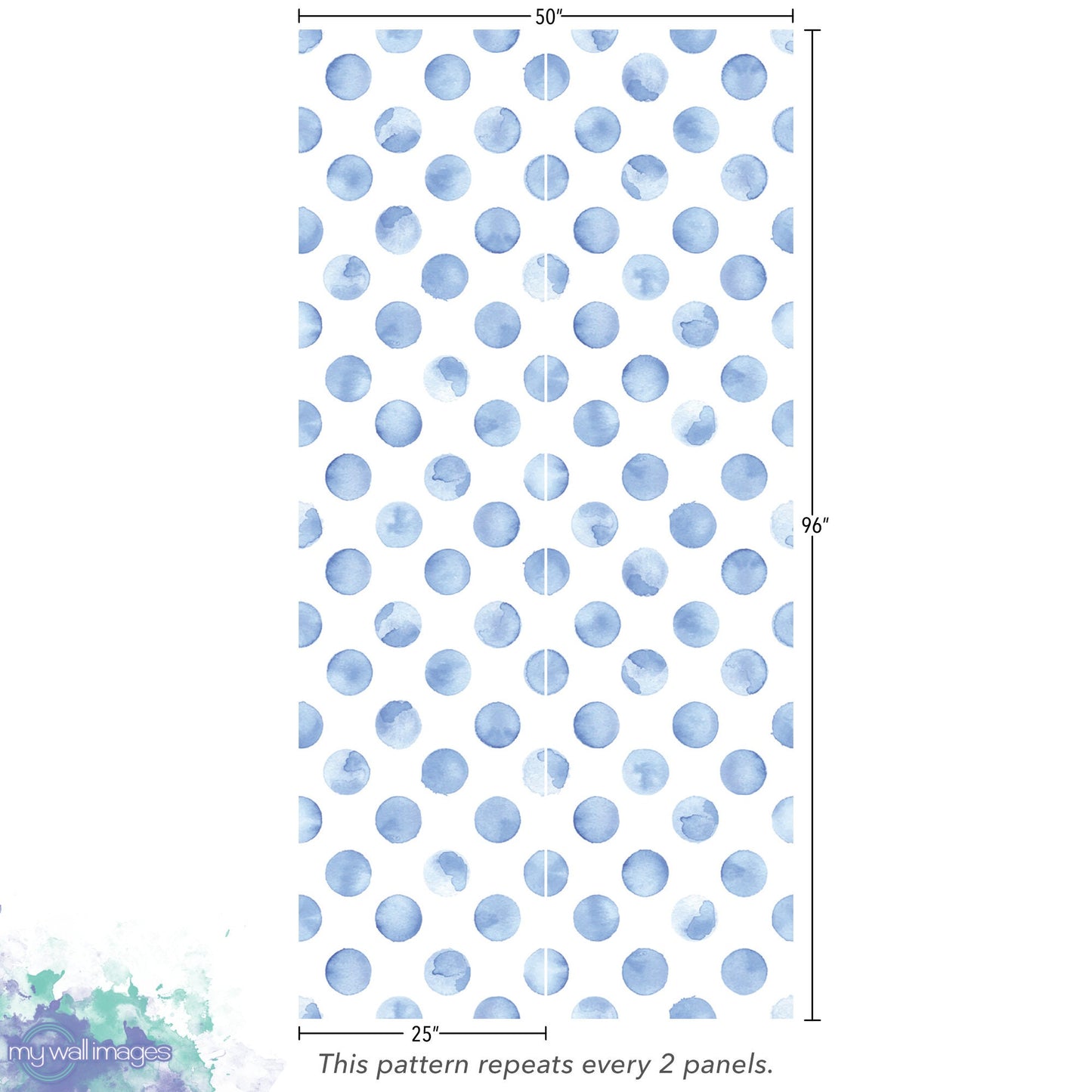 Blue Watercolor Dots Wallpaper MW1559