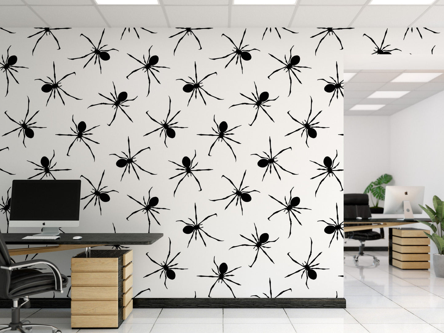 Spiders Tarantulas Halloween Removable Wallpaper, Wall Art, Peel and Stick Wallpaper, Mural, Room Decor, Accent Wall, MW1816