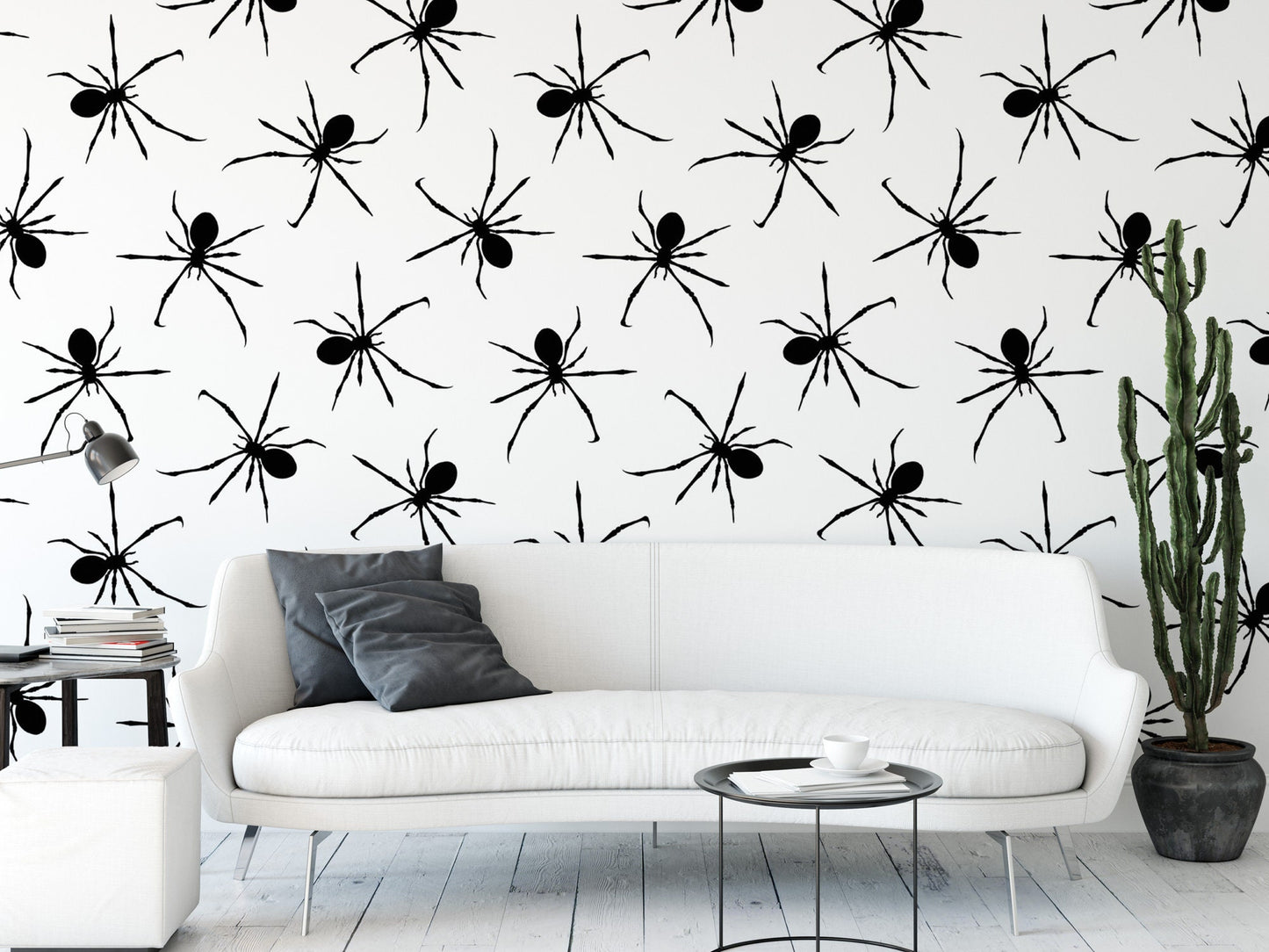 Spiders Tarantulas Halloween Removable Wallpaper, Wall Art, Peel and Stick Wallpaper, Mural, Room Decor, Accent Wall, MW1816