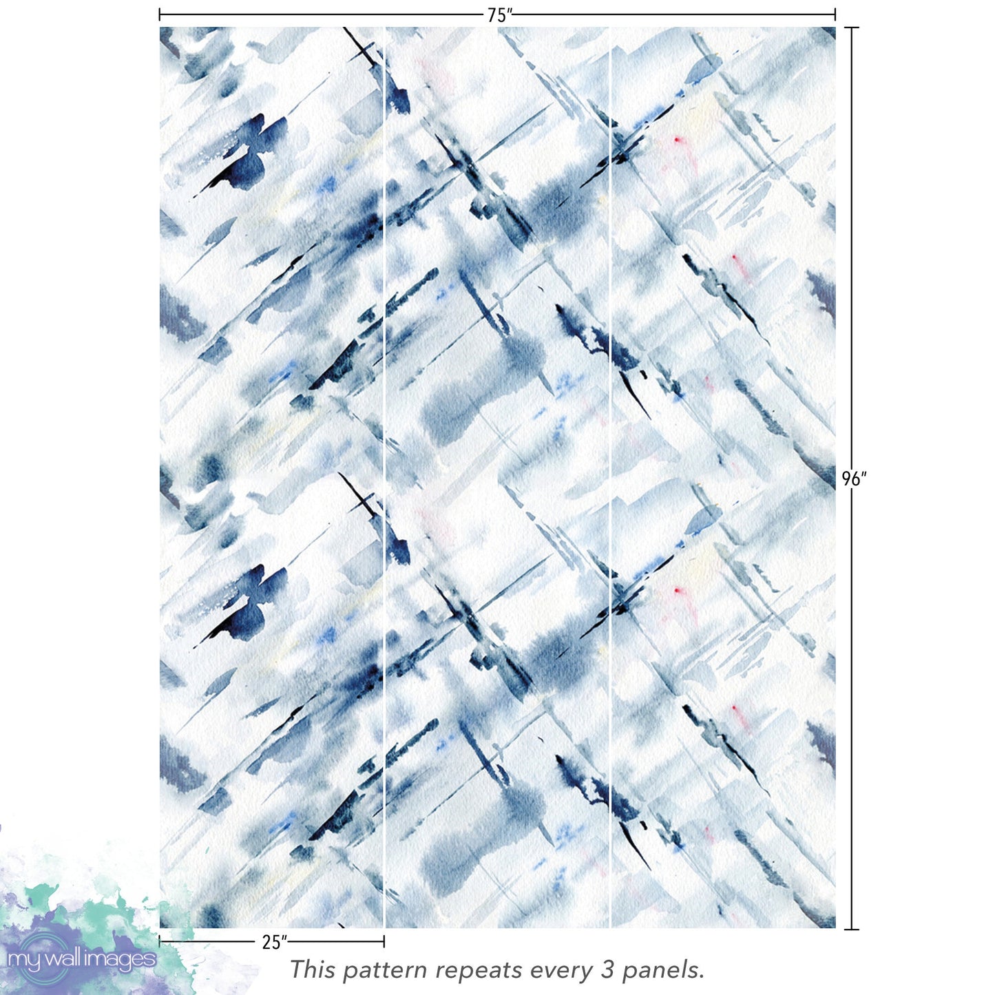 Blue Watercolor Abstract Lines Wallpaper MW1859