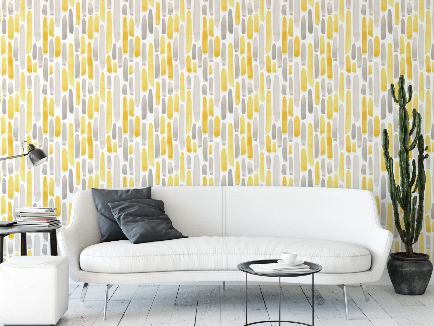 Yellow and Gray Strokes Wallpaper MW1832