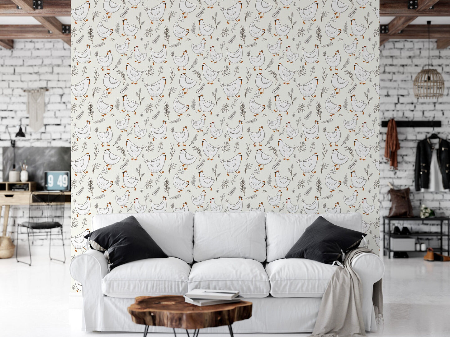 Cute Chickens, Farm Wallpaper MW1801