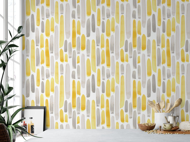 Yellow and Gray Strokes Wallpaper MW1832