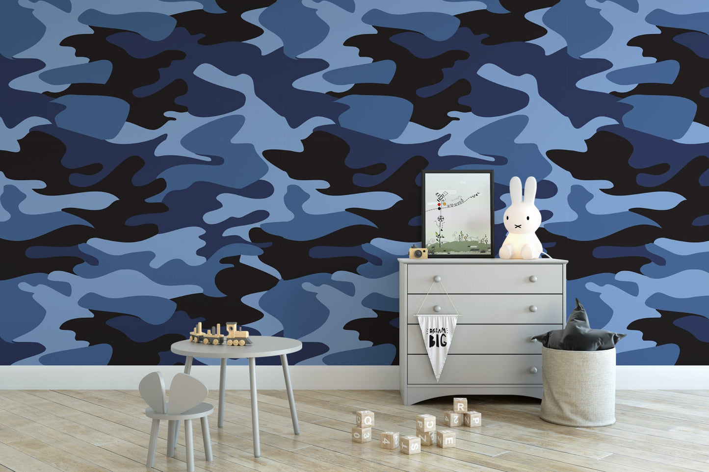 Blue Camouflage Wallpaper MW1899