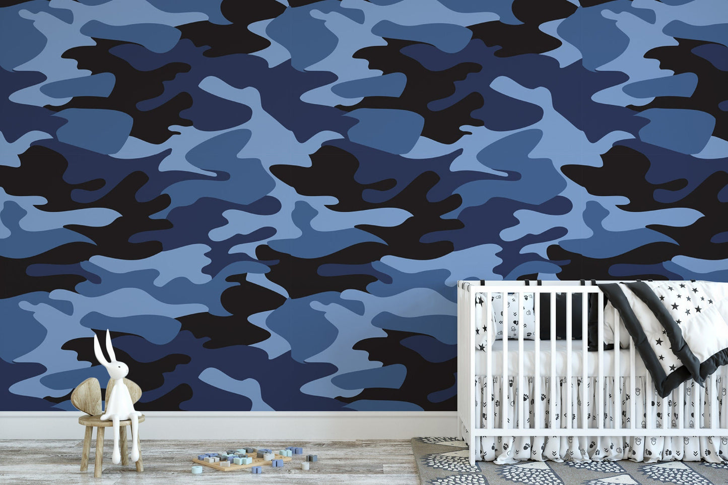 Blue Camouflage Wallpaper MW1899