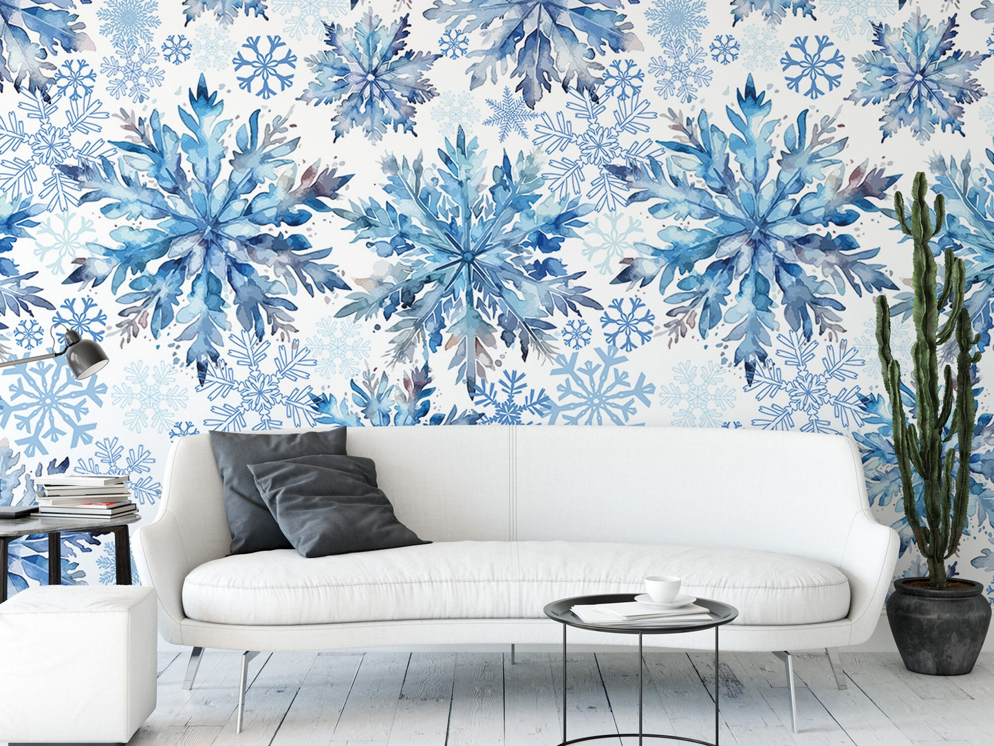 Blue Snowflakes Wallpaper MW1935