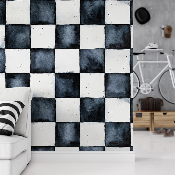 Checkerboard Watercolor Wallpaper MW1955