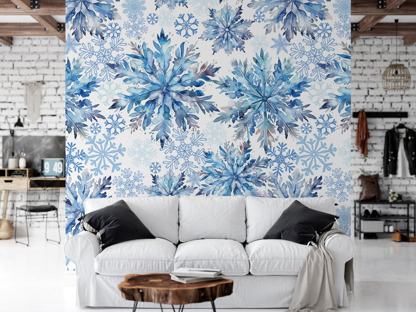 Blue Snowflakes Wallpaper MW1935