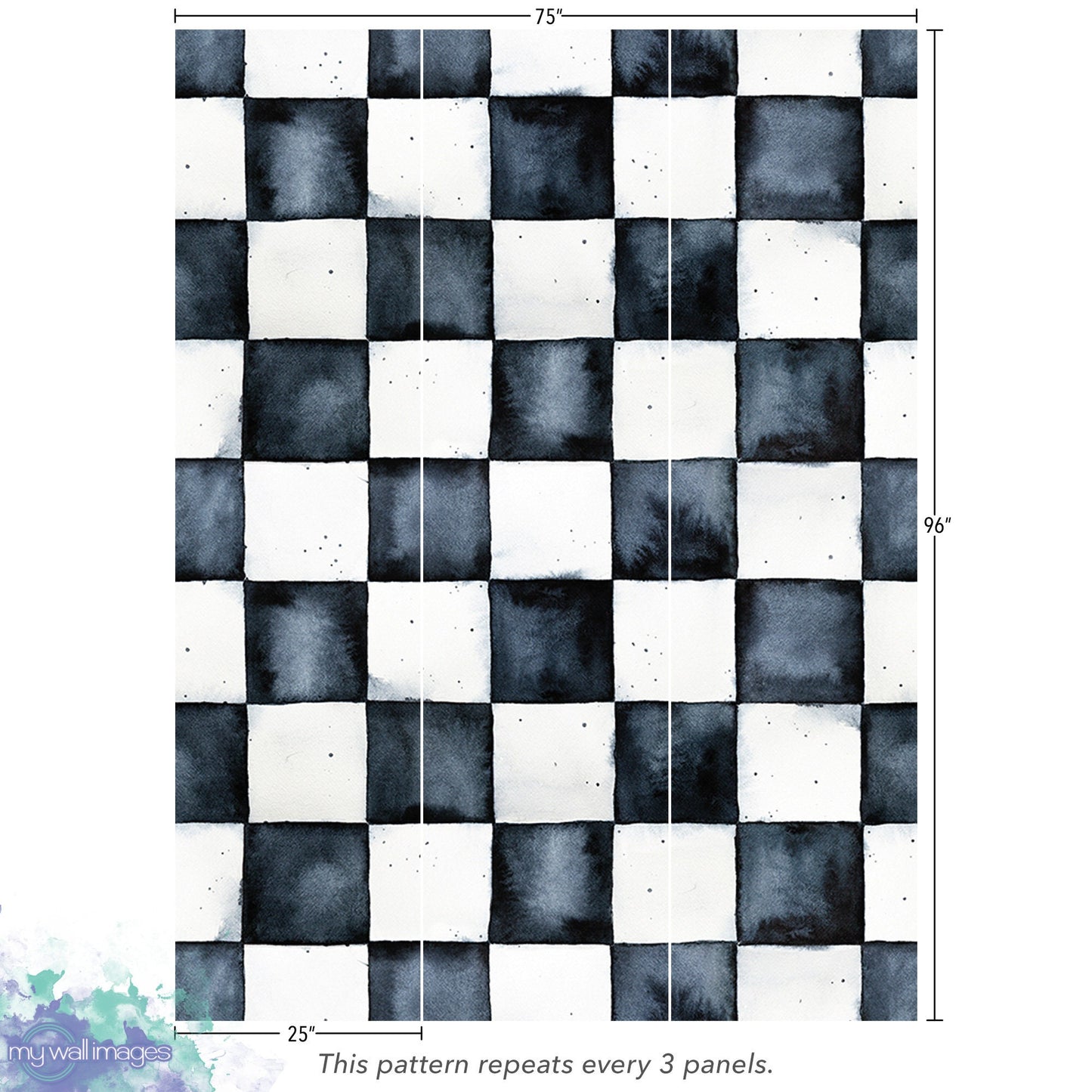 Checkerboard Watercolor Wallpaper MW1955