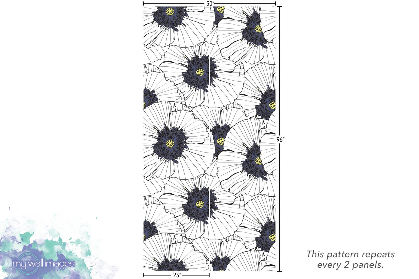 Black & White Gold Floral Wallpaper MW1034