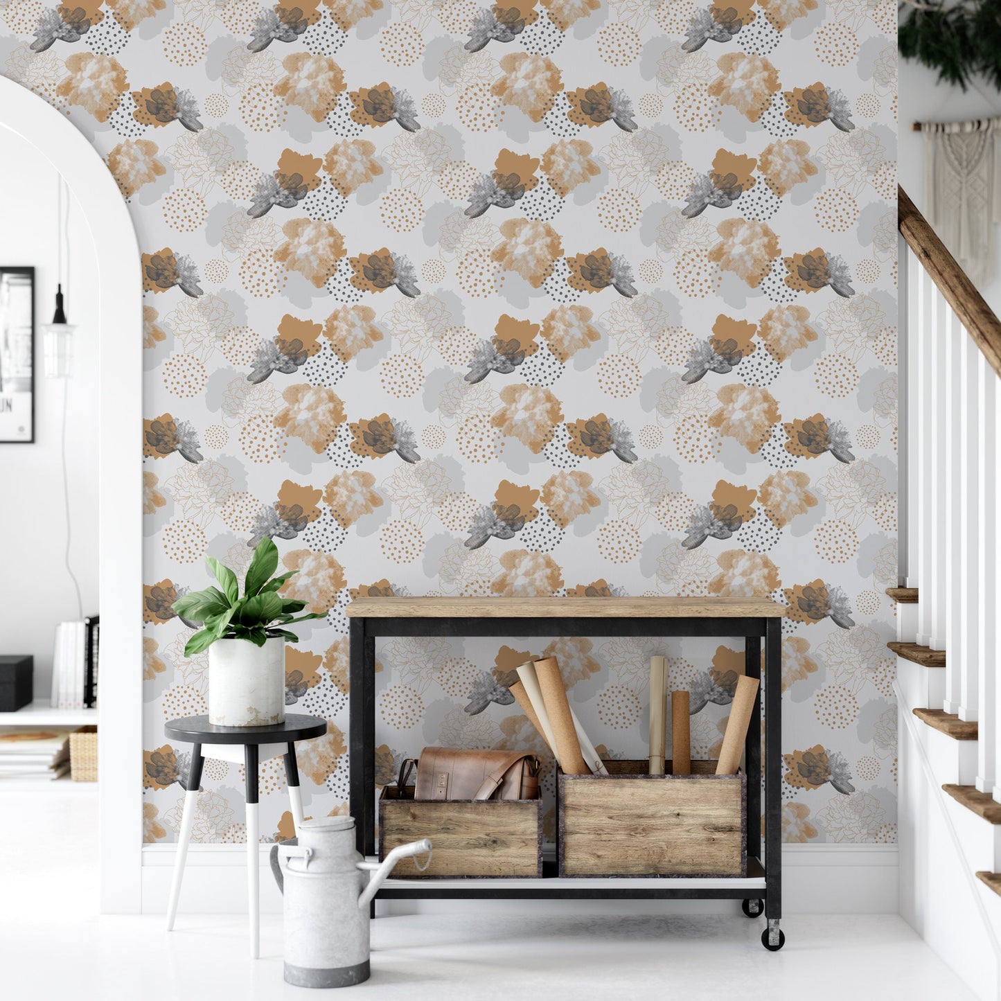 Abstract Natural Floral, Neutrals Wallpaper MW1356sm