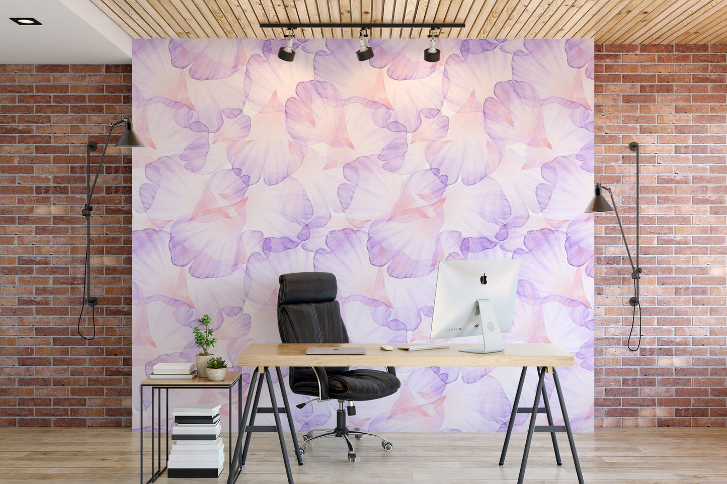 Blushing Purple Floral Wallpaper MW1020