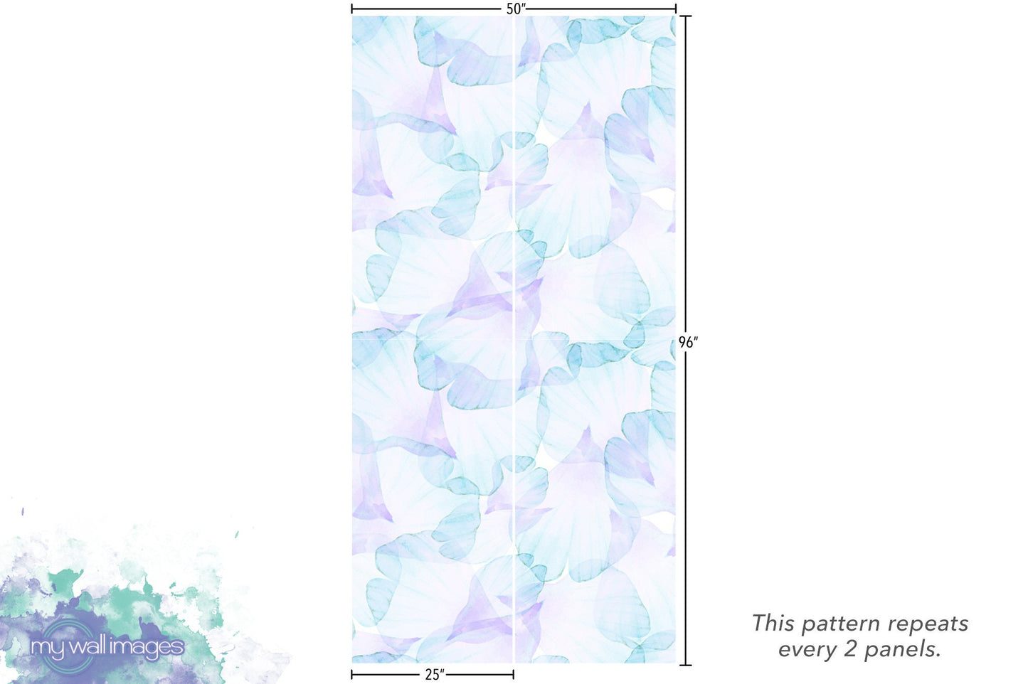 Blushing Blue Purple Floral Wallpaper MW1019