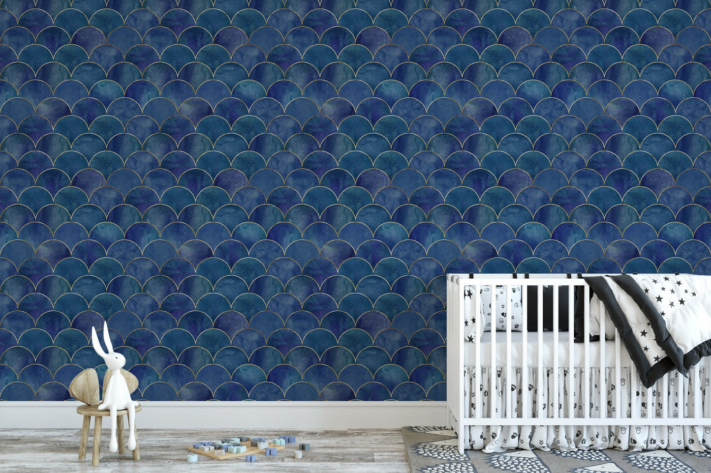 Mermaid Scales Blue Wallpaper MW1146