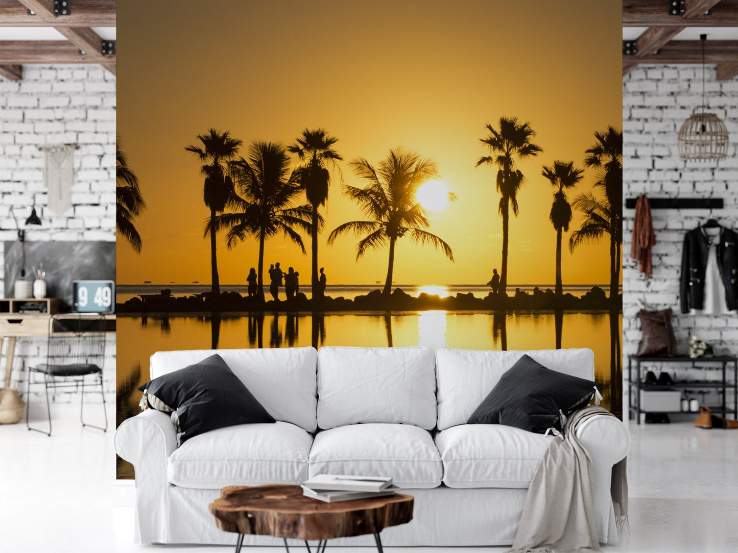 Miami Beach Mural Sunrise Wallpaper MW1242