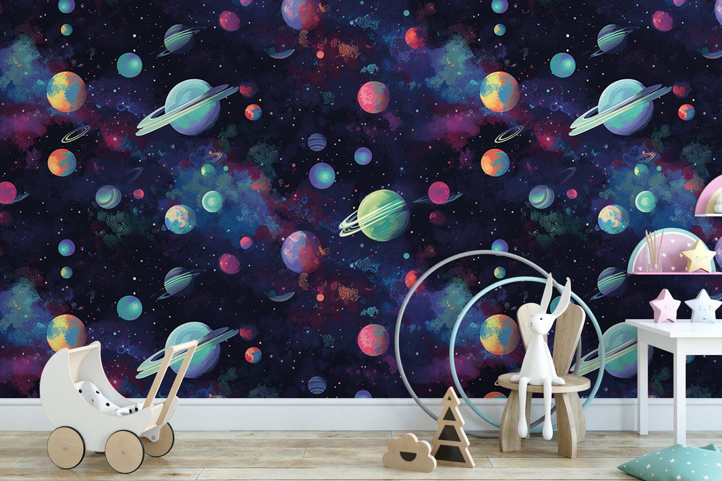 Outer Space Night Sky Planets Wallpaper MW1951