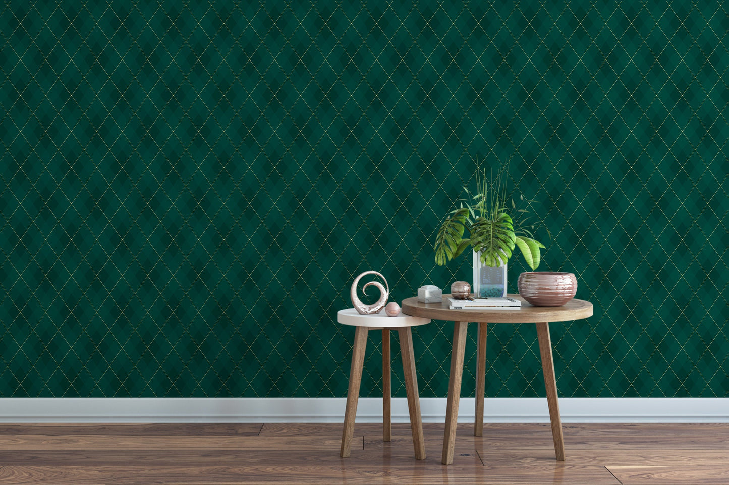 Dark Green Argyle, Classic Wallpaper MW1221