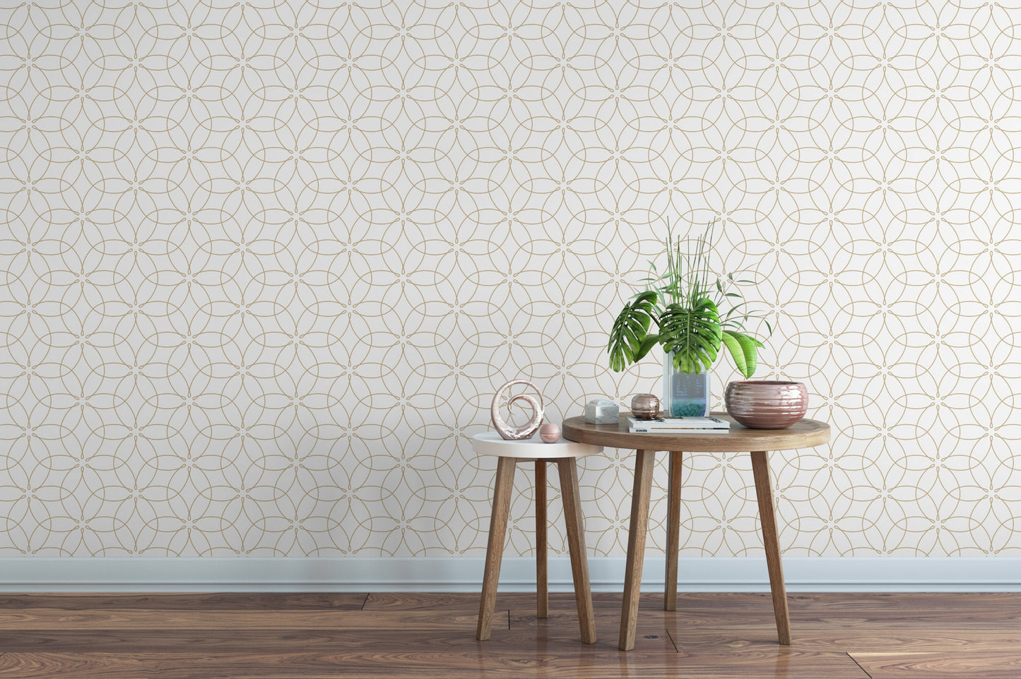 Delicate Golden Geometric Wallpaper MW1374sm