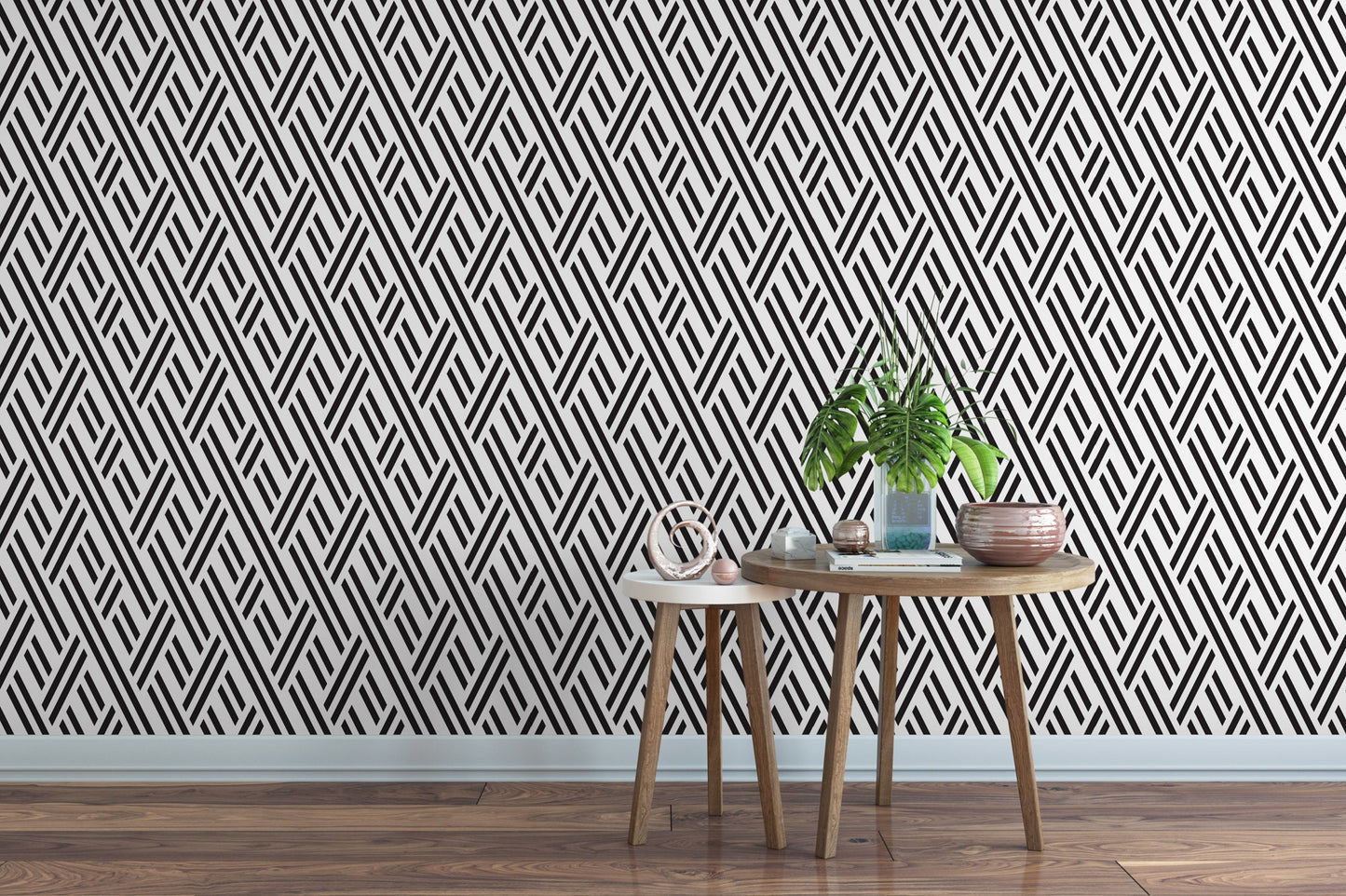 Oblique Black Segments Wallpaper MW1424