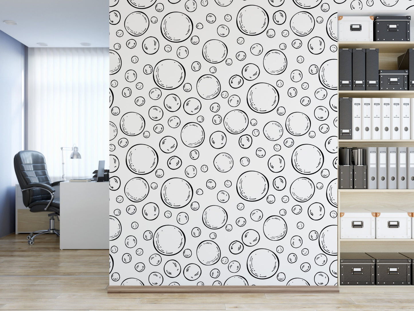 Soap Bubbles Black and White Wallpaper MW1505