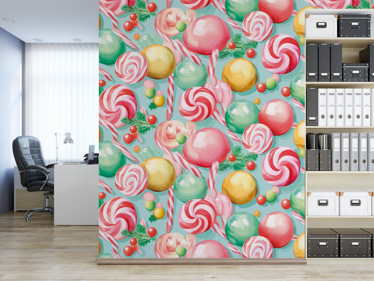 Watercolor Christmas Candy Wallpaper MW1937