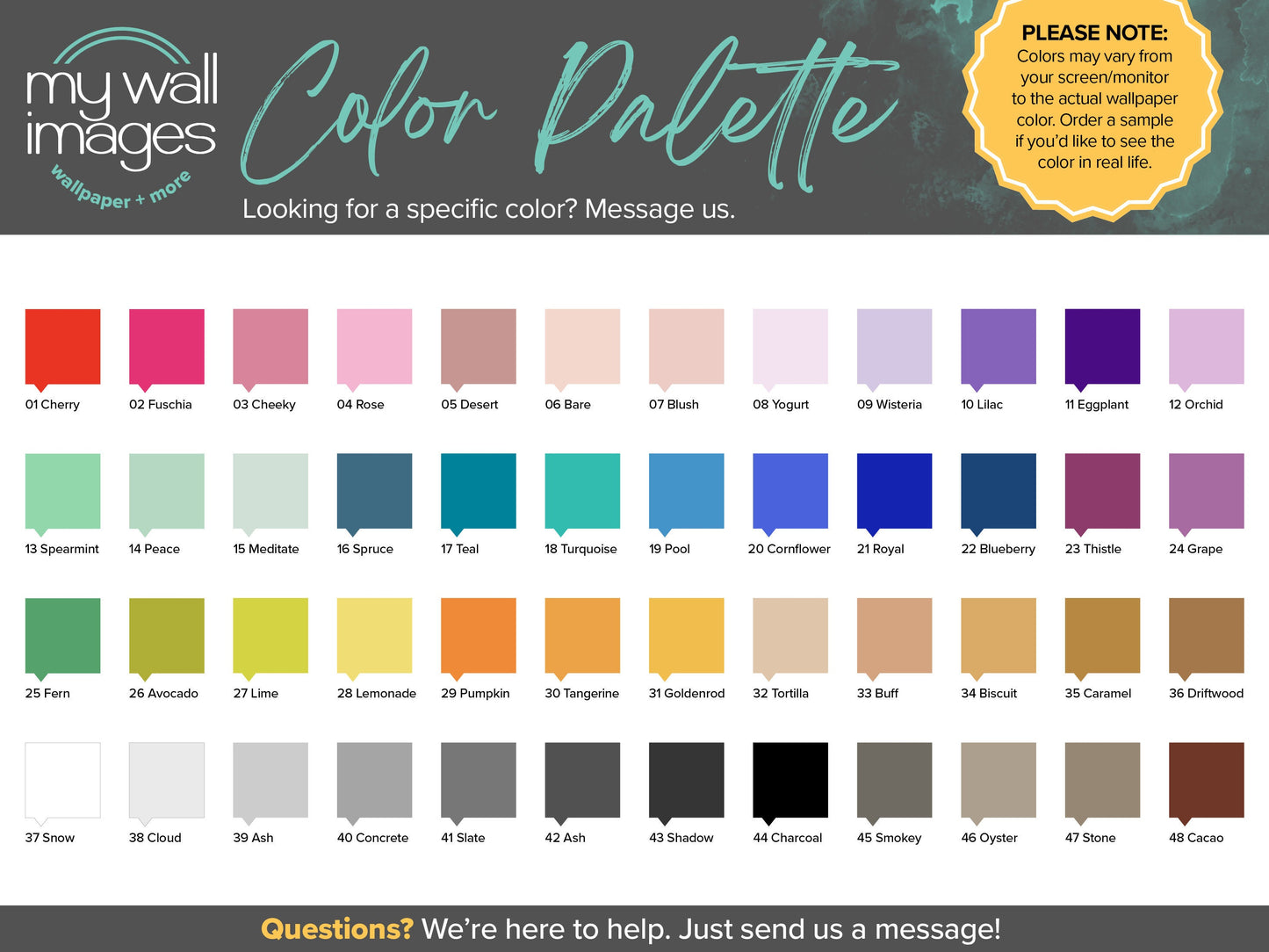 the color palette for the new color palette