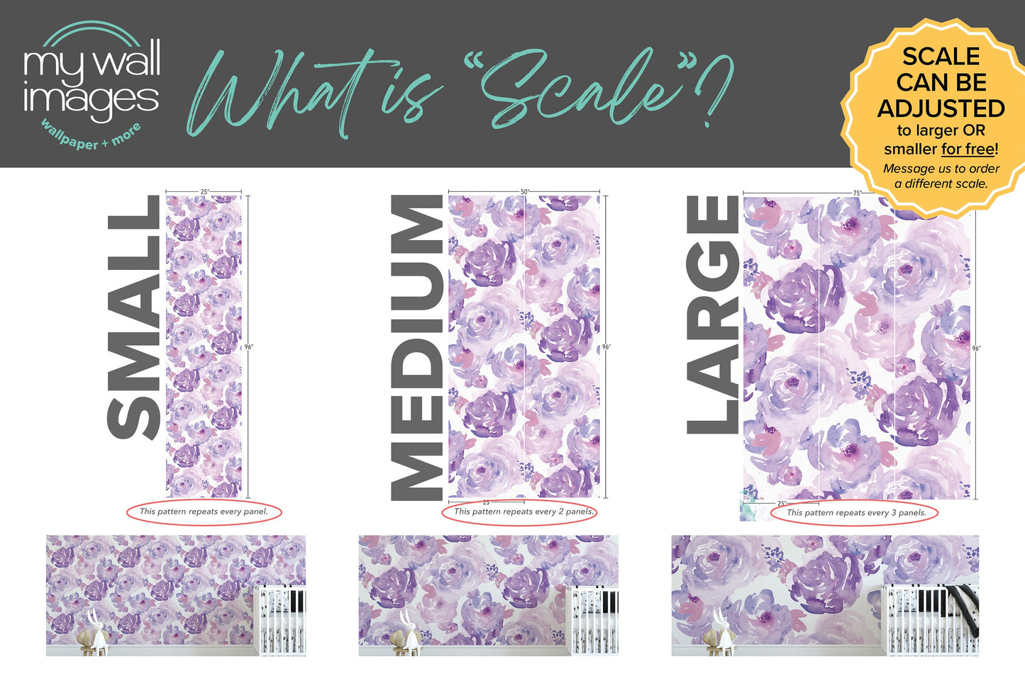 Blushing Blue Purple Floral Wallpaper MW1019