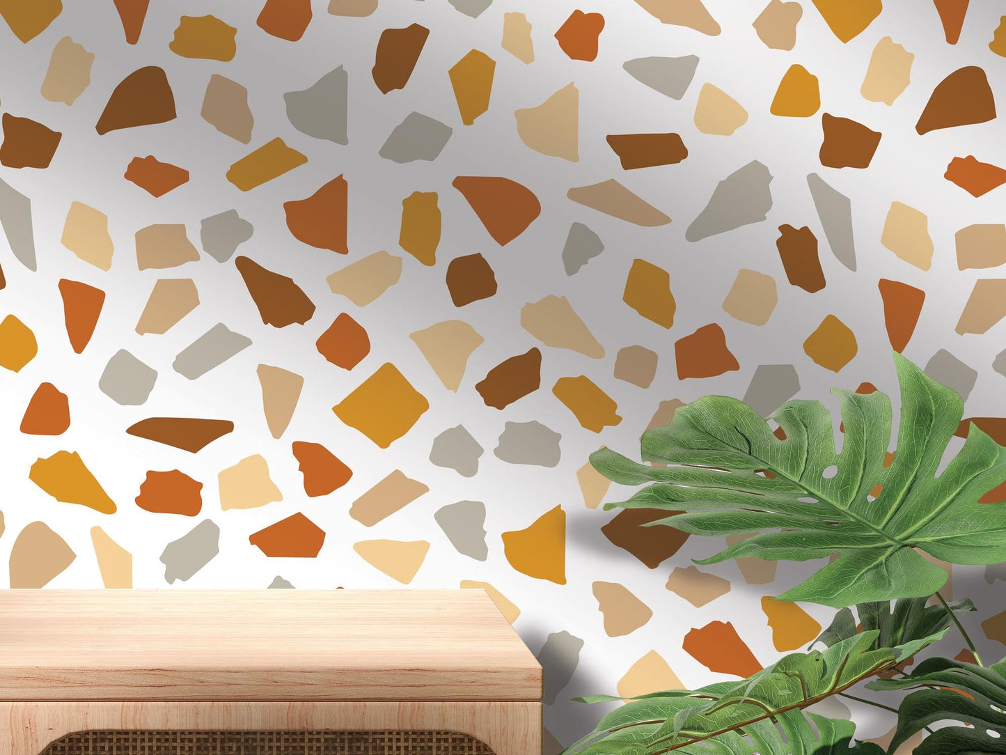 Warm White Modern Stones Removable Wallpaper, Wall Art, Peel and Stick Wallpaper, Wall Decor, Accent Wall, Unique Decor, Bathroom, MW2073