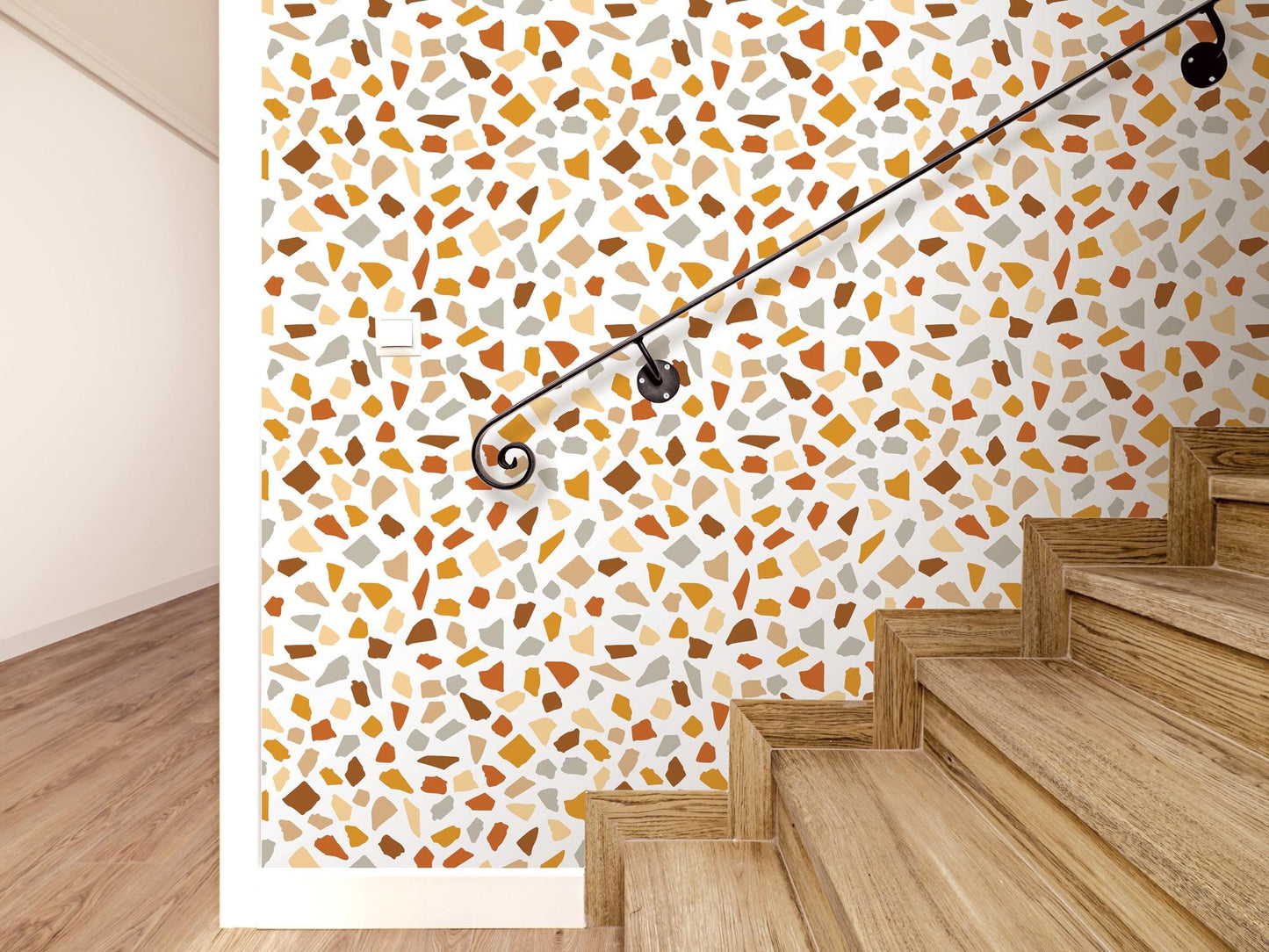 Warm White Modern Stones Removable Wallpaper, Wall Art, Peel and Stick Wallpaper, Wall Decor, Accent Wall, Unique Decor, Bathroom, MW2073