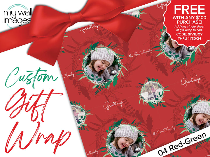 Holiday Personalized Photo Gift Wrap, Holiday Wrapping Paper, Custom Gift Wrap, Photo Gift, Holiday Gift Wrap, Christmas Gift Wrap, MWG3000