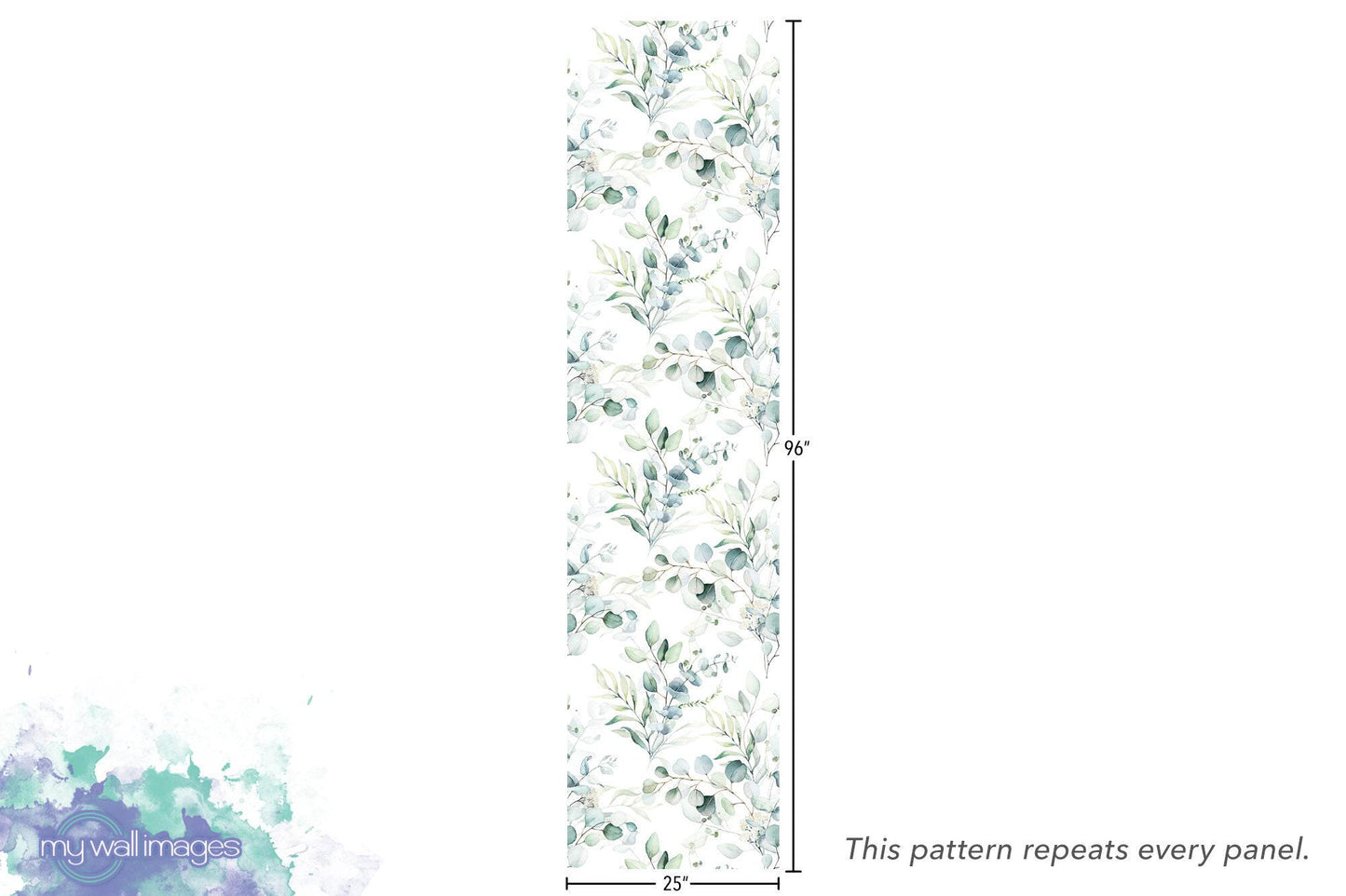 Green Leaves on White Wallpaper MW1461sm