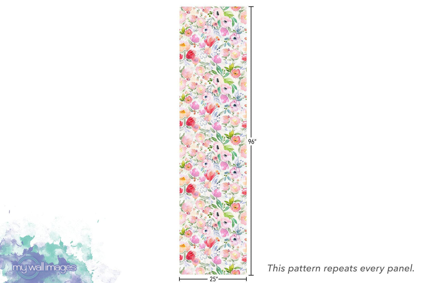 Blushing Watercolor Flower Blooms Wallpaper MW1037sm