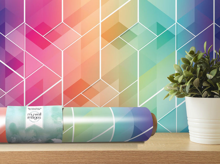 a yoga mat and a potted plant on a table