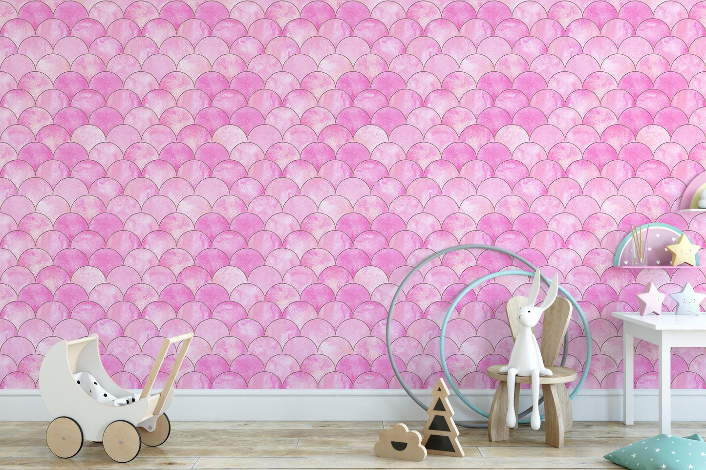 Mermaid Scales Pink Wallpaper MW1147
