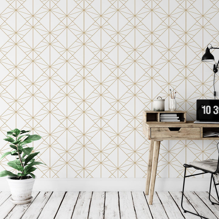 Abstract Golden Lines Pattern Wallpaper MW1412