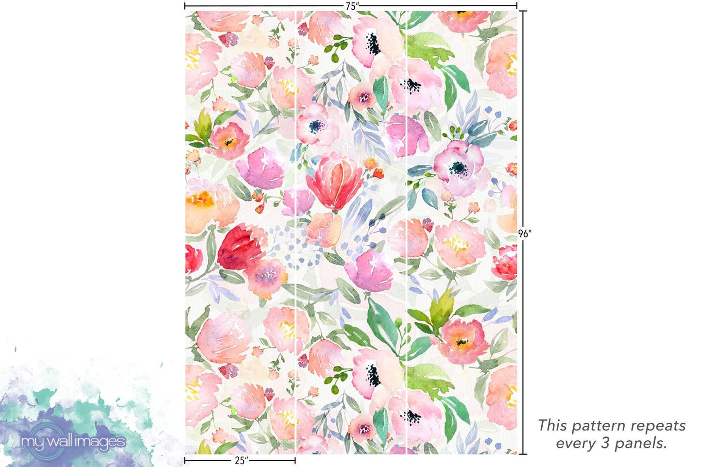 Blushing Watercolor Flower Blooms Wallpaper MW1037